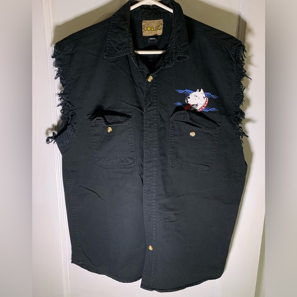 Y2K pit bull graphic biker shirt - Picture 1 of 6